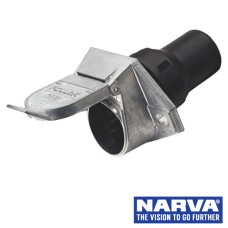 Narva 7 Pin Heavy Duty Round Trailer Socket with Rubber Boot - Metal
